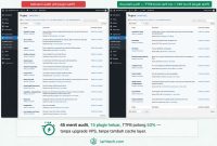 Screenshot sebelum dan sesudah audit plugin